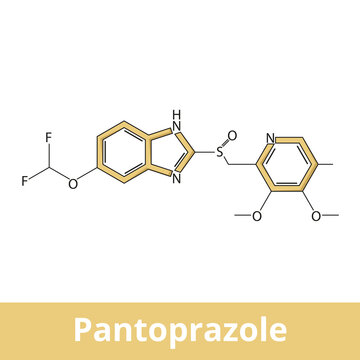 Chemical Structure Of Pantoprazole. It Is A Proton Pump Inhibitor Used For Treatment Of Stomach Ulcers, Erosive Esophagitis Due To Gastroesophageal Reflux Disease, Hypersecretory Conditions.