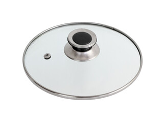 Glass lid pot cover (with clipping path) isolated on white background