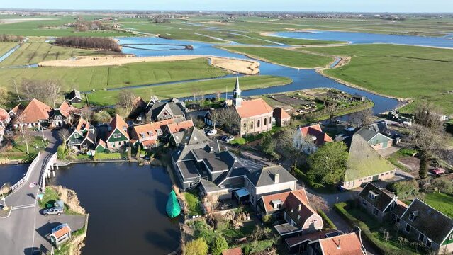 Driehuizen village in the municipality of Alkmaar , in the Dutch province of North Holland. Near Polder L and Eilandspolder. Zuid- en Noord-Schermer