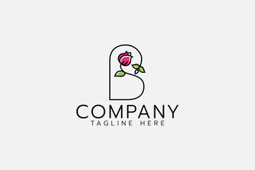 letter b flower with a combination of letter "B" and rose. © cahiwak