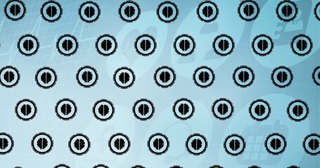 Illustrative image of human brains anatomy in black circles and scribbles over blue background