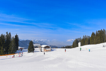 Fototapeta premium Skigebiet Laterns-Gapfohl in Vorarlberg, Österreich 