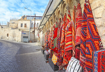 Fototapeta na wymiar Carpet and rugs shop in Goreme, Cappadocia, Turkey