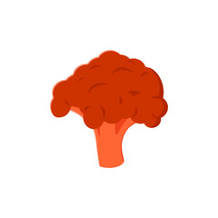 The one orange flat abstract broccoli