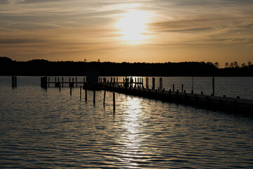 sunset over the lake
