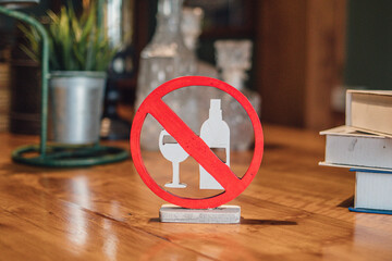 no drinking sign on the table