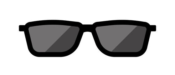 Black sunglass. Glasses icon. Vector.