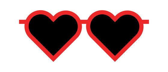 Heart sunglasses, heart glasses. Party or affection. Vectors.