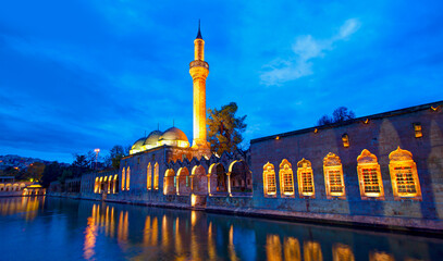Halil-ur Rahman Mosque and Holy lake with sacred fish in Golbasi Park - Urfa, Turkey