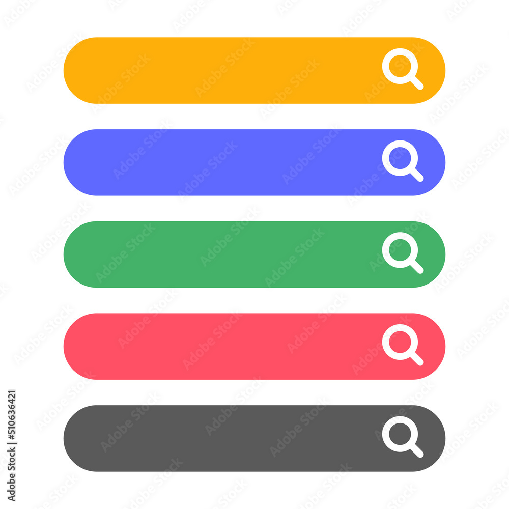 Aufkleber internet search box icon set with input field. web search bar. vector.