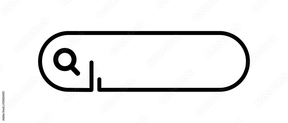 Poster web search box with magnifying glass search button and copy space. flat design internet search bar. 