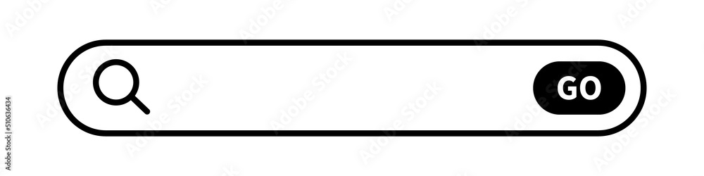 Poster search box with go search button. web search bar. vector.