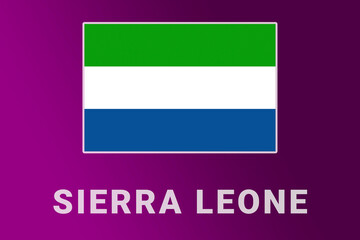 Sierra Leone flag. SL national banner. Sierra Leone patriotism symbol and name.