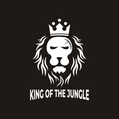 Lion Mascot design logo king crown, lion head.vector template