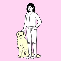person and dog