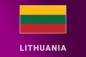 Lithuania flag. LT national banner. Lithuania patriotism symbol and name.