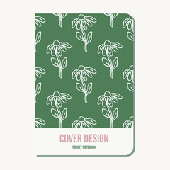 modern cover design - pocket notebook, planner, cover, stationery. Flower design