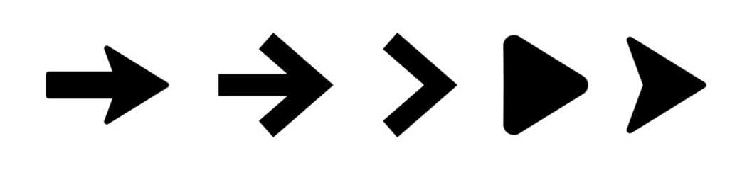 Arrows set black. Arrows pointing to the left icon set. Vector set of trendy black arrows in flat style. Collection of simple vector arrows. Cursors icons. Vector illustration.