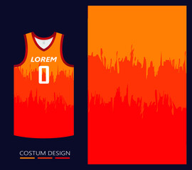 basketball jersey pattern design template. orange abstract background for fabric pattern. basketball, running, football and training jerseys. vector illustration