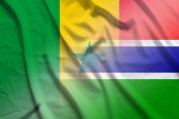 Senegal and Gambia political flag transborder contract GMB SEN © dmitriy
