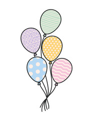 colored balloons design