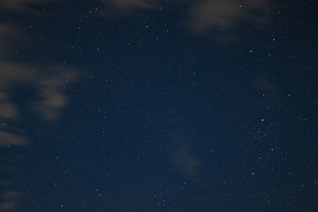Stars in the dark blue night sky