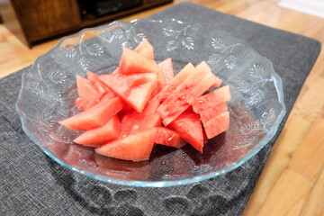 Seedless Watermelon Slices Ready to Eat. It is called "Karpuz Dilimleri" in Turkish.