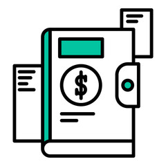 financial book icon on transparent background