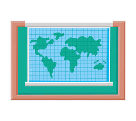 blackboard and world map