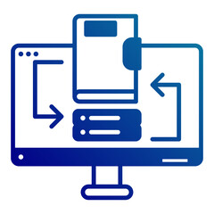 data sync icon on transparent background