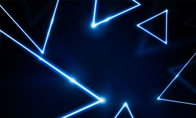Abstract Key Door open Light out technology and with neon triangles. Hitech communication concept innovation background,  vector design