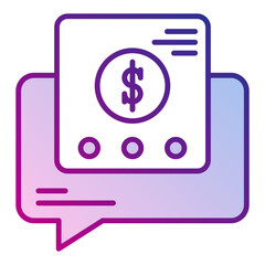 chat icon and financial report on transparent background