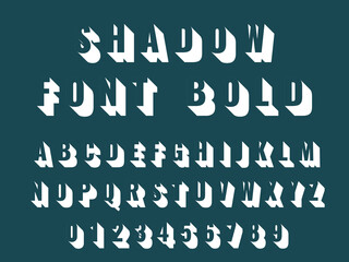 3d sans serif bold font with long shadow