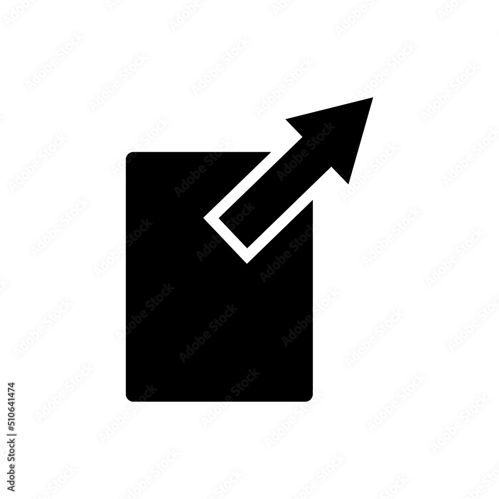 Poster up arrow icon vector with rectangle. suitable for maximize symbol, external, pixel perfect. solid ic