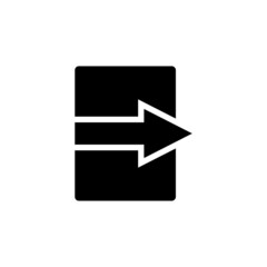 right arrow icon vector with rectangle. suitable for login icon, ui-ux, web, website, start up, pixel perfect. Solid icon style, glyph. Simple design illustration editable