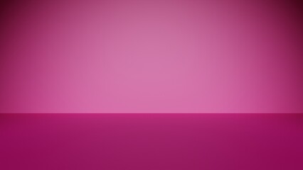 Frontal light in an empty room. Pink light in a room. Pink background