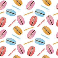 Seamless pattern set of cookie elements with inscription on isolated background