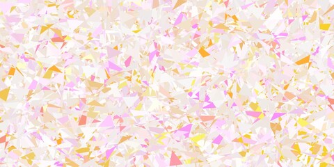 Fototapeta premium Light pink, yellow vector template with triangle shapes.