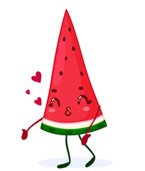 kawaii watermelon character summer sticker
