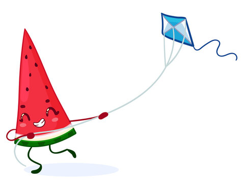 kawaii watermelon character summer sticker