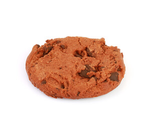Chocolate chip cookie isolated on white background with clipping path	