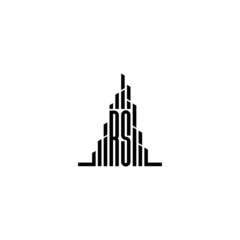 RS skyscraper line logo initial concept with high quality logo design