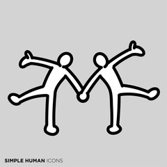 シンプルな人間のアイコンシリーズ　「語りあう二人」