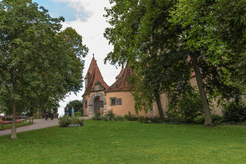 Fototapeta na wymiar Rothenburg ob der Tauber, Germany. Castle fortress gates