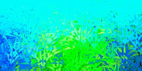 Fototapeta na wymiar Light blue, green vector backdrop with triangles, lines.