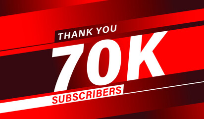 Thank you 70K subscribers modern banner design