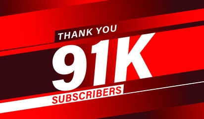 Thank you 91K subscribers modern banner design