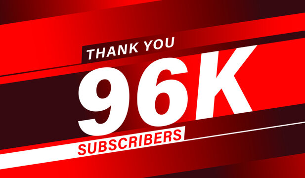Thank you 96K subscribers modern banner design