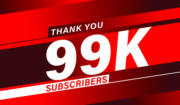 Thank you 99K subscribers modern banner design