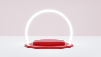 3D Abstract podium minimal background with clean stage. perfect for showing product and promotion. feminim colour tone, fit on woman product -3D rendering